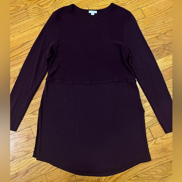 J. Jill Wool Blend Aubergine Grace Sweater Tunic Mini Dress Size Small - Picture 3 of 13